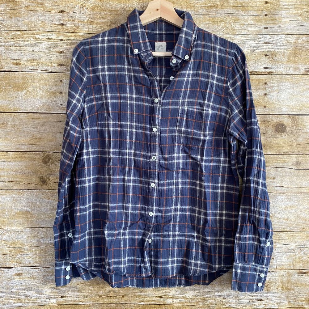 J. Crew 'The Boy Shirt' Plaid Blue Button Up Shirt